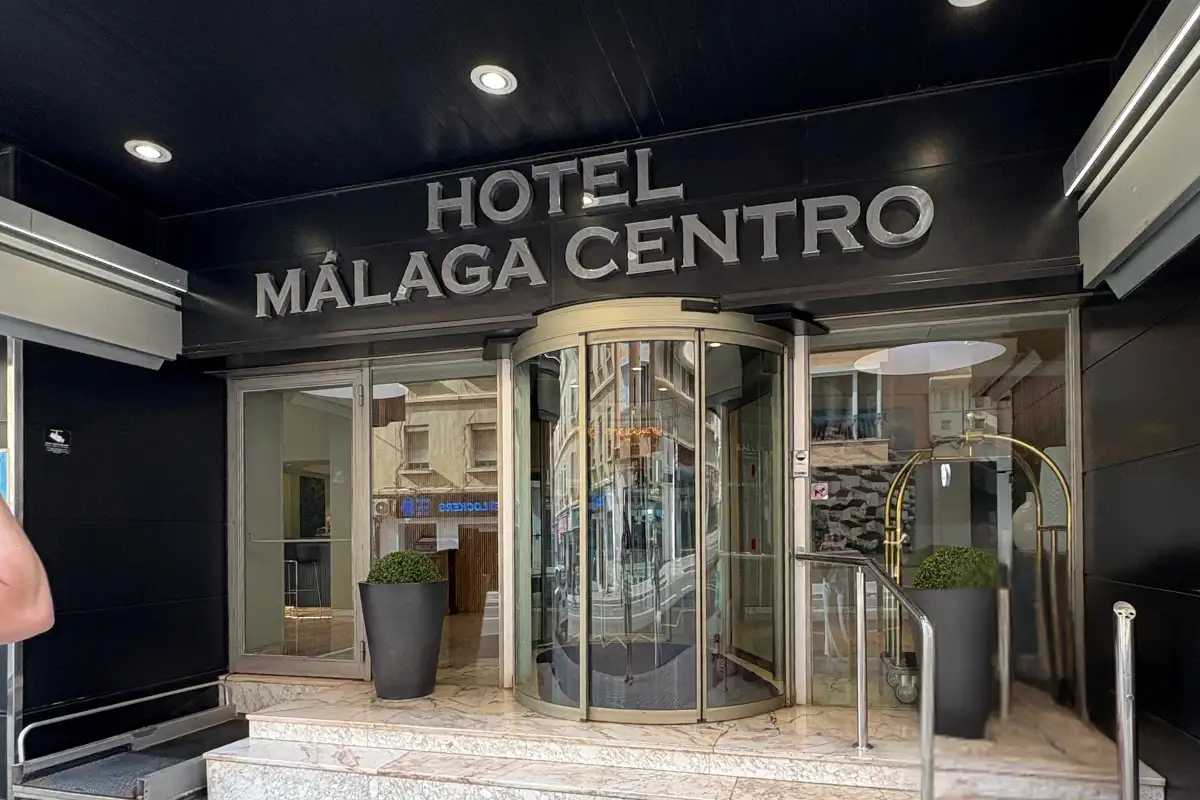 Hotel Malaga Centro street entrance, home of Aurea rooftop