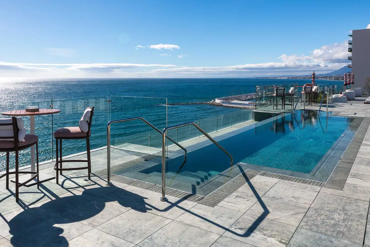 Infinity pool overlooking the sea at Edge at El Fuerte in Marbella